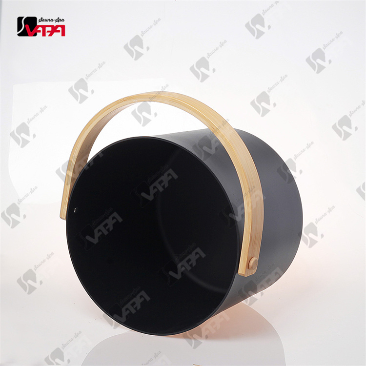 black sauna bucket