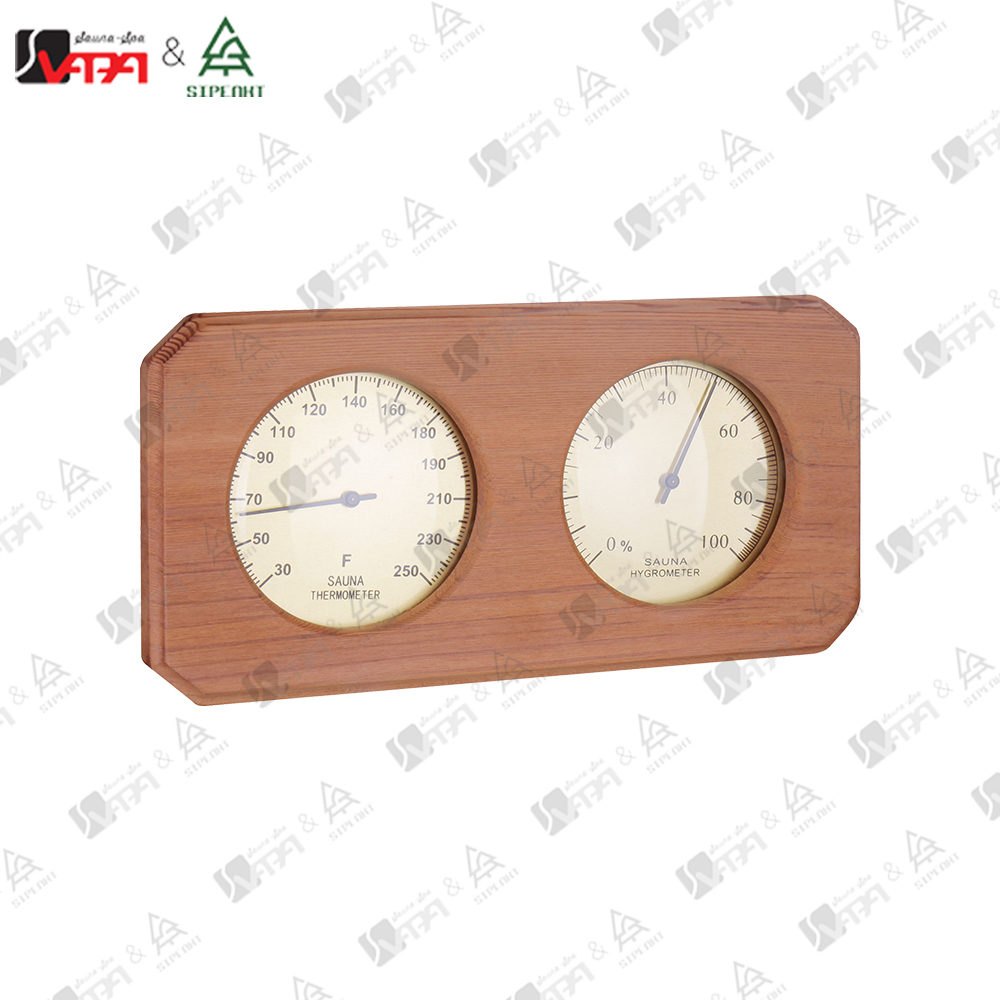 wooden sauna accessories hygrometer and thermometer