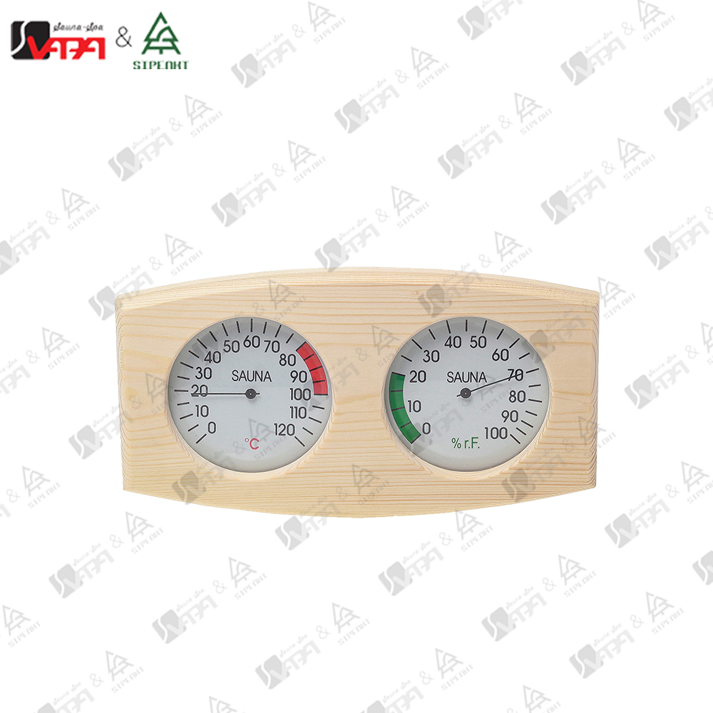 wood hygrometer in sauna